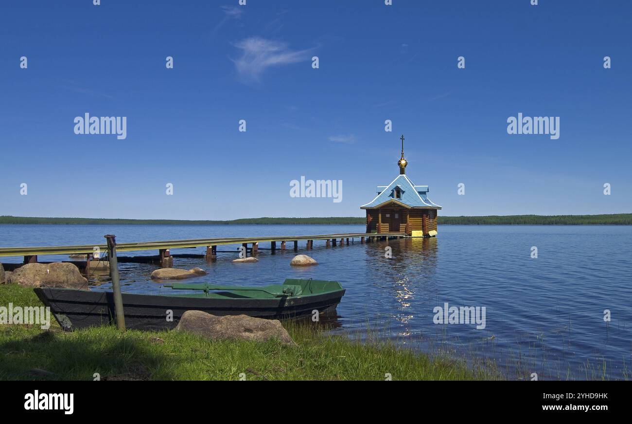 Vazheozersky Sacra Trasfigurazione Monastero, Russia. Bagno Foto Stock