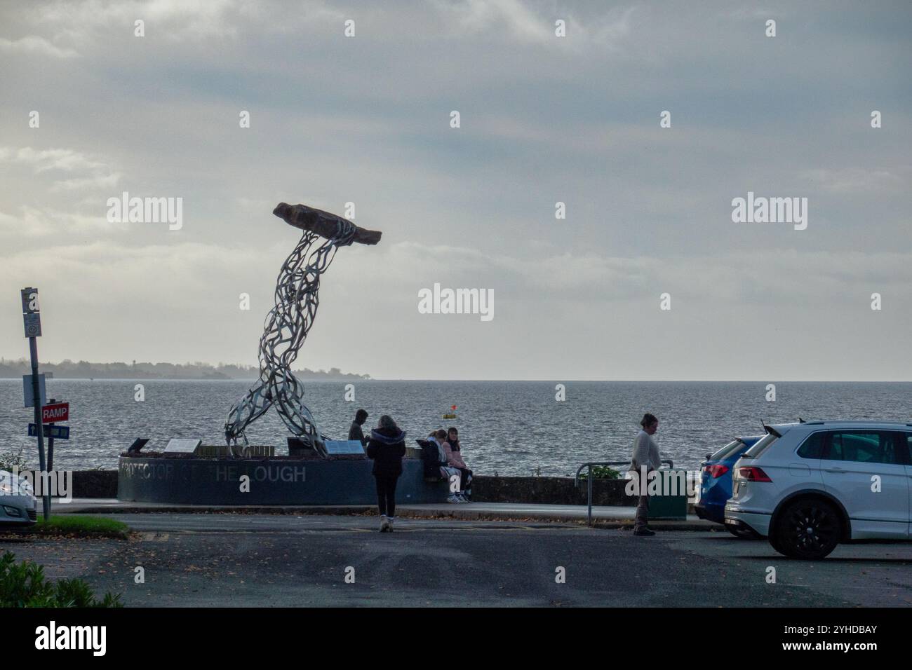 Statua di Finn McCool, Lough Neagh Foto Stock