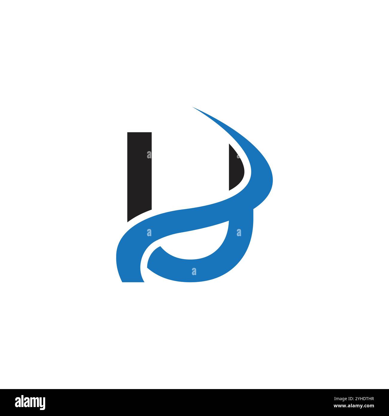 U modello di disegno vettoriale con logo con lettera semplice. Illustrazione Vettoriale