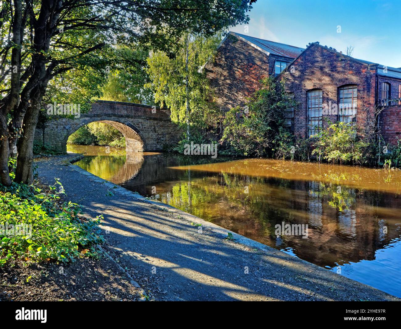 Regno Unito, South Yorkshire, Sheffield, Bacon Lane Bridge sulla Sheffield and South Yorkshire Navigation. Foto Stock