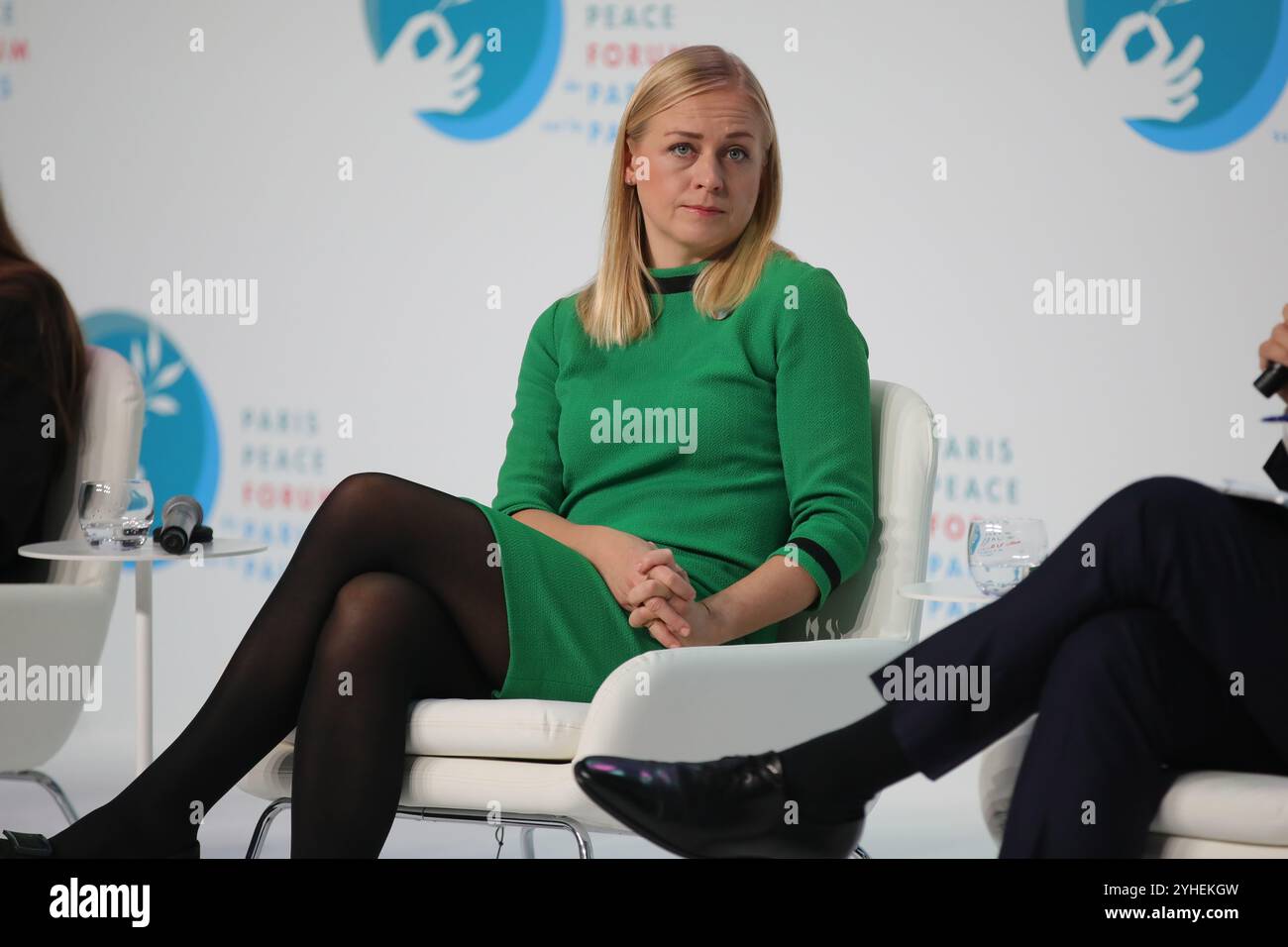 Parigi, Francia l'11 novembre 2024, Forum di pace di Parigi, Elina Valtonen, Ministro degli affari esteri, Repubblica di Finlandia. Francois Loock/Alamy Live News Foto Stock