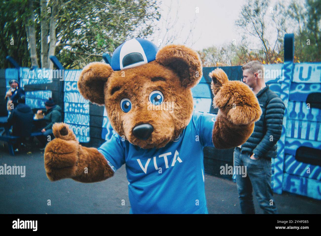 Merch, mascotte o luoghi di interesse della contea di Stockport Foto Stock