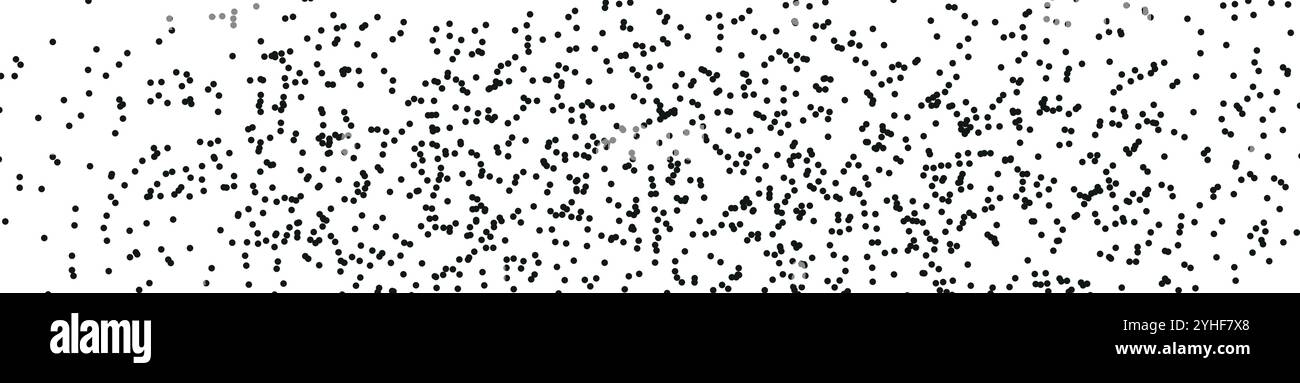 schema a punti polka casuale astratto con piccoli punti irregolari. Sfondo bianco e nero senza cuciture con texture. Illustrazione vettoriale piatta isolata Illustrazione Vettoriale