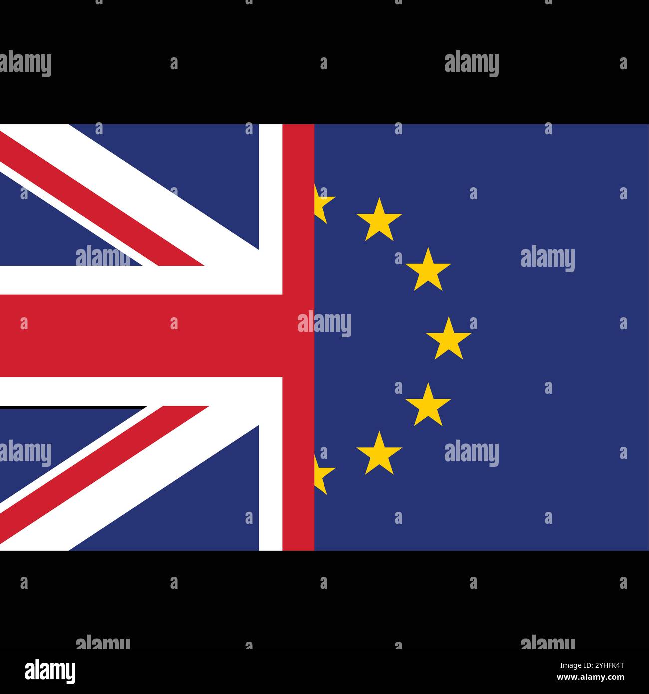 Regno Unito e bandiera UE nozione Illustrazione Vettoriale