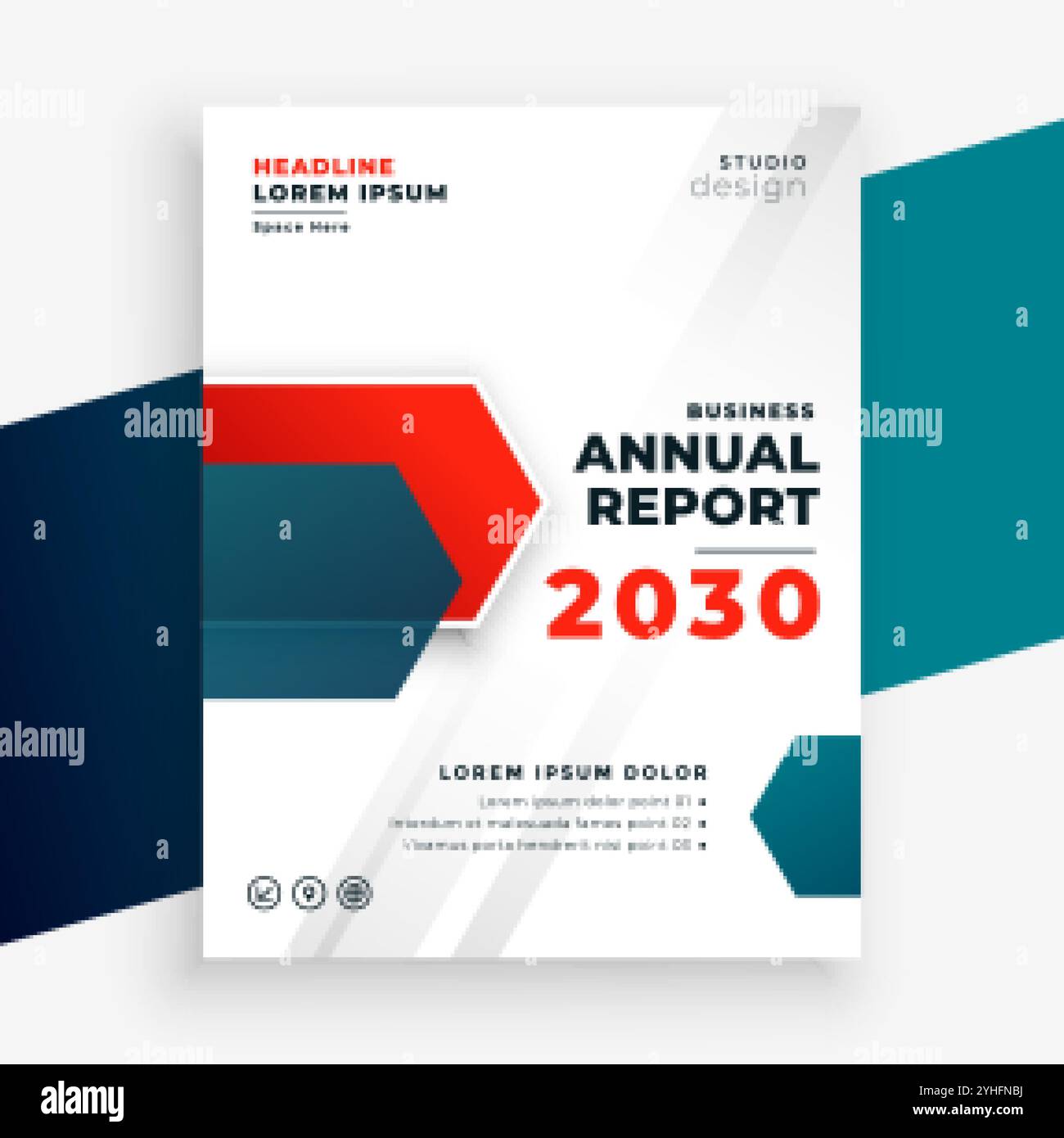 rapporto professionale annuale di affari moderno modello di disegno Illustrazione Vettoriale