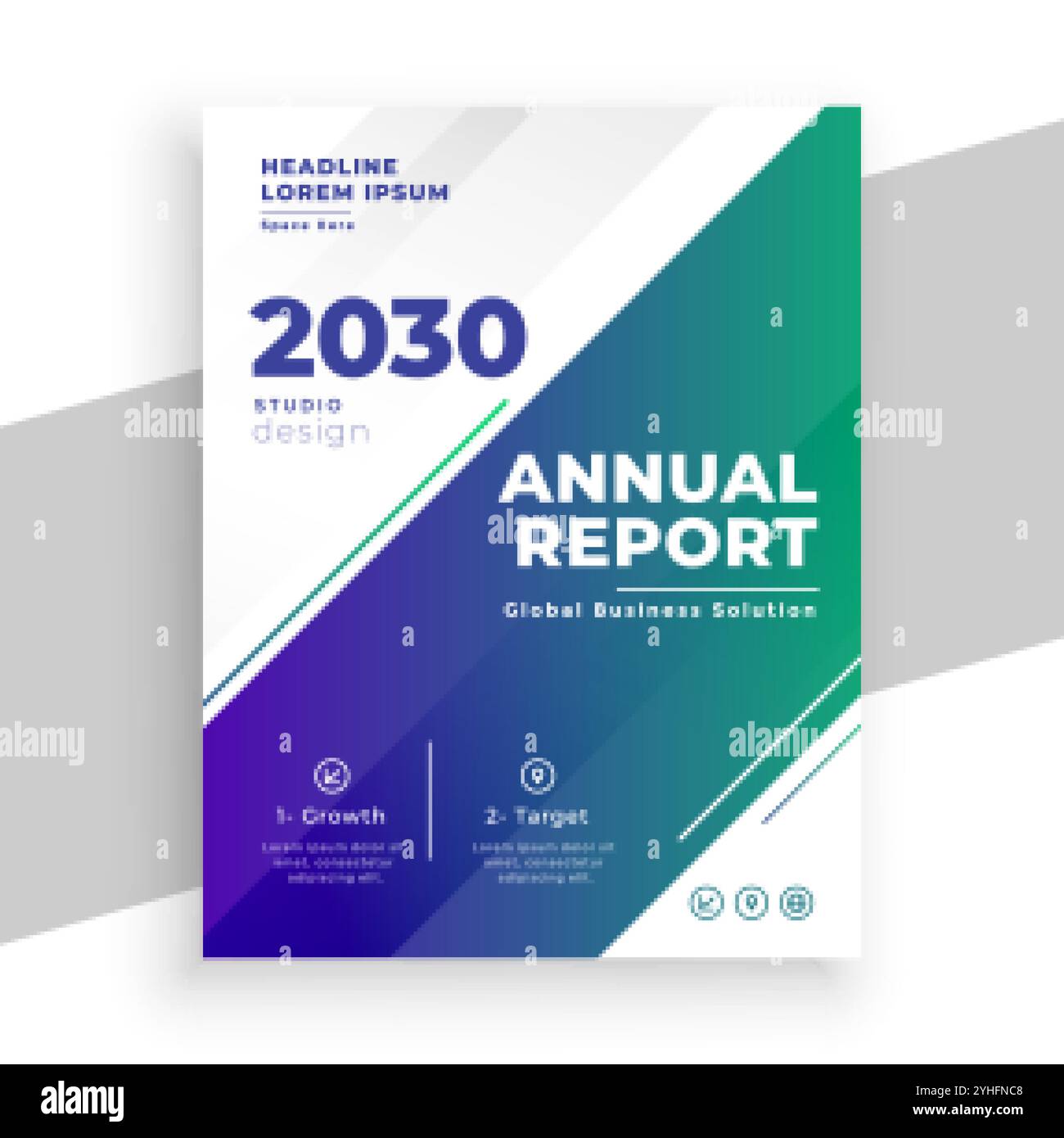 design di modelli di brochure di report annuali per aziende di stile Illustrazione Vettoriale