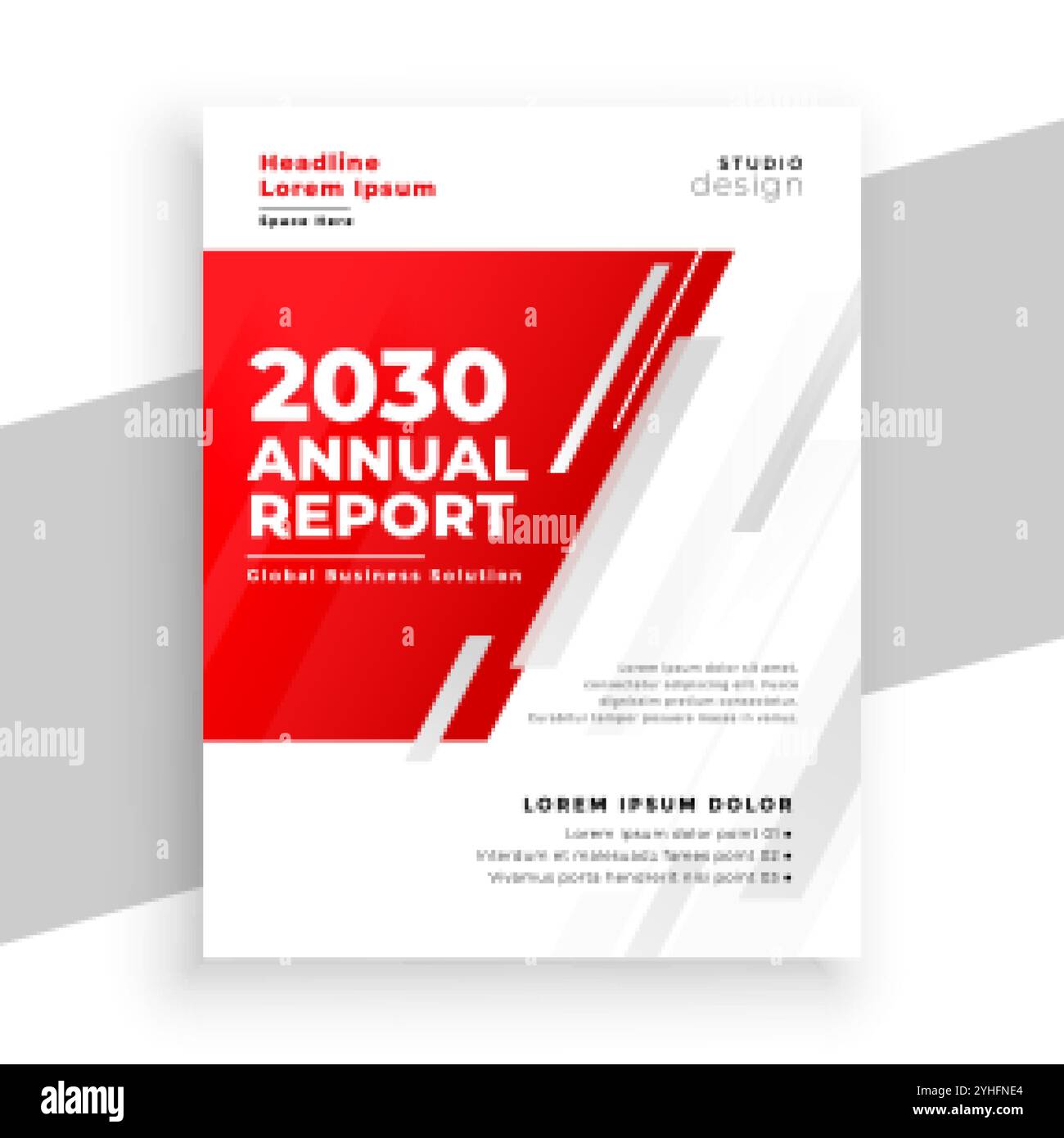 progettazione di modelli di brochure per report annuali professionali di colore rosso Illustrazione Vettoriale