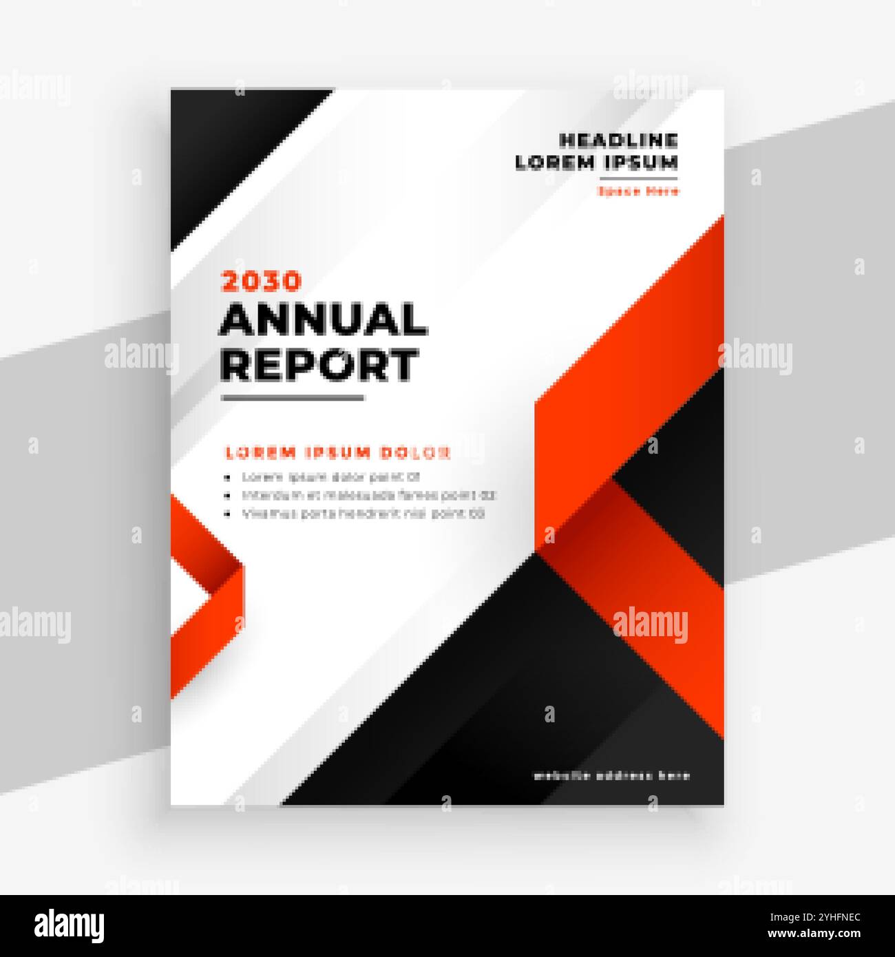 modello di brochure del rapporto annuale rosso e nero moderno Illustrazione Vettoriale