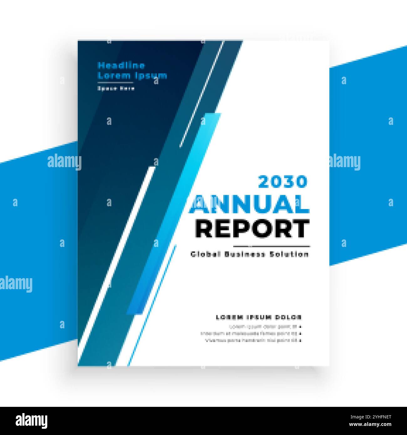 modello di brochure del rapporto annuale di affari blu moderno Illustrazione Vettoriale