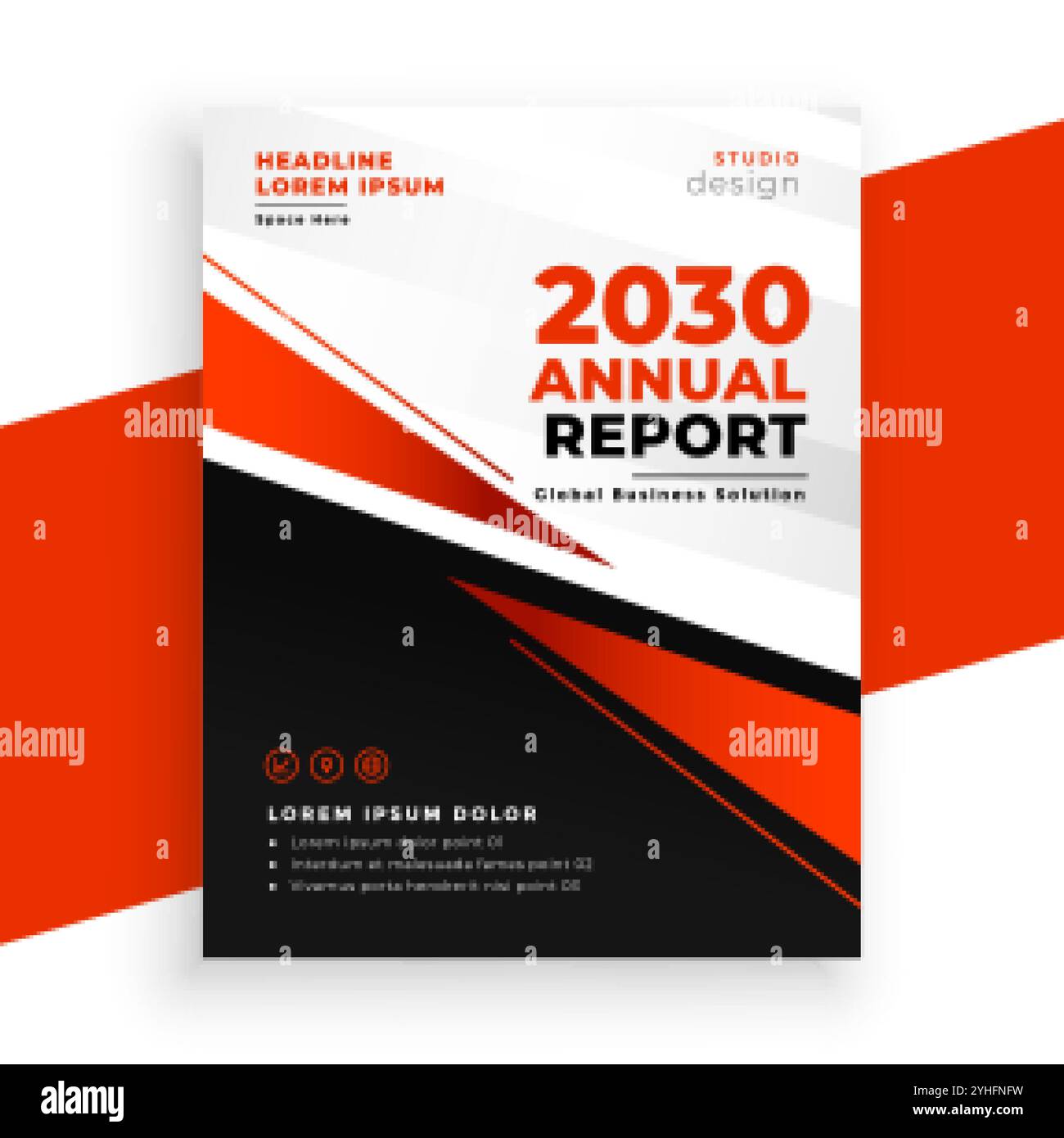 modello di pagina della brochure del rapporto annuale rosso moderno Illustrazione Vettoriale