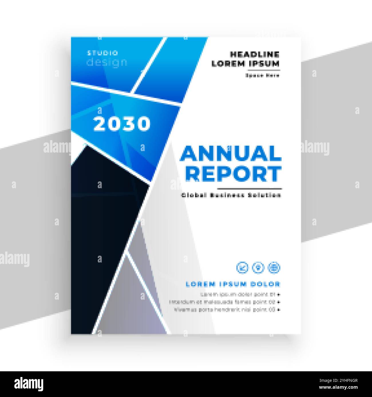 progetto di modello geometrico del volantino del rapporto annuale aziendale Illustrazione Vettoriale