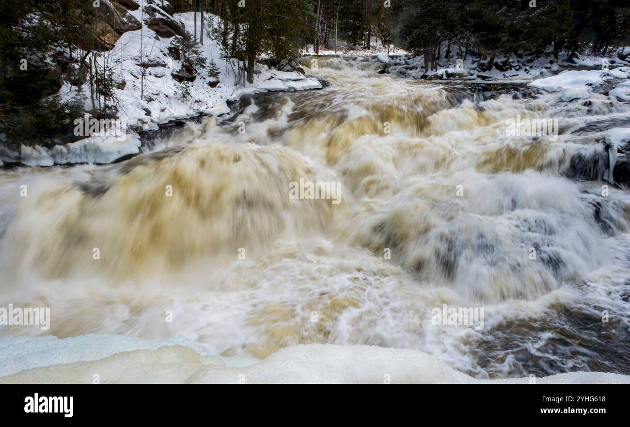 Scene della bellezza del paesaggio invernale in Ontario, Canada Foto Stock