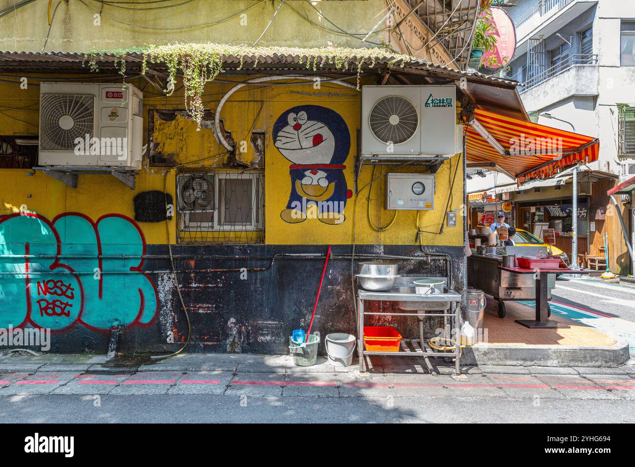 Strade e negozi di Taipei, Taiwan Foto Stock