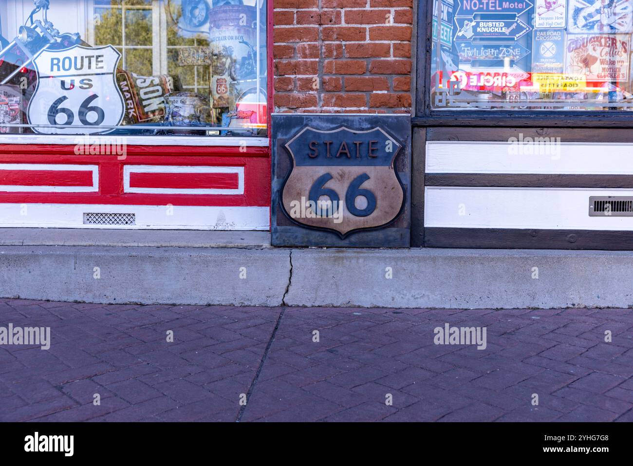 La piccola città dell'Arizona di Williams si trova sulla vecchia Route 66 americana. Foto Stock