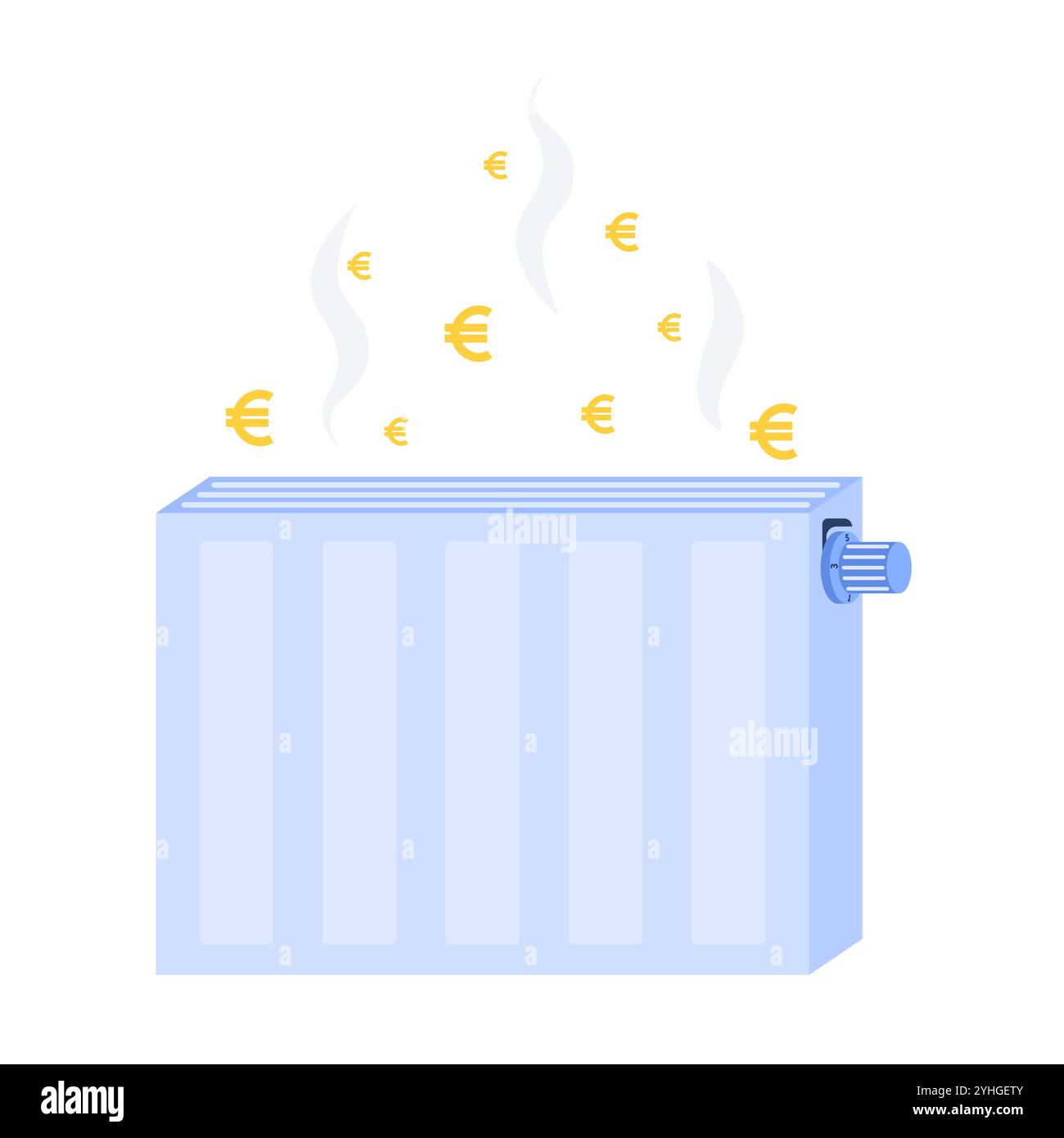 Radiatore di riscaldamento per costi di riscaldamento elevati in Europa Illustrazione Vettoriale