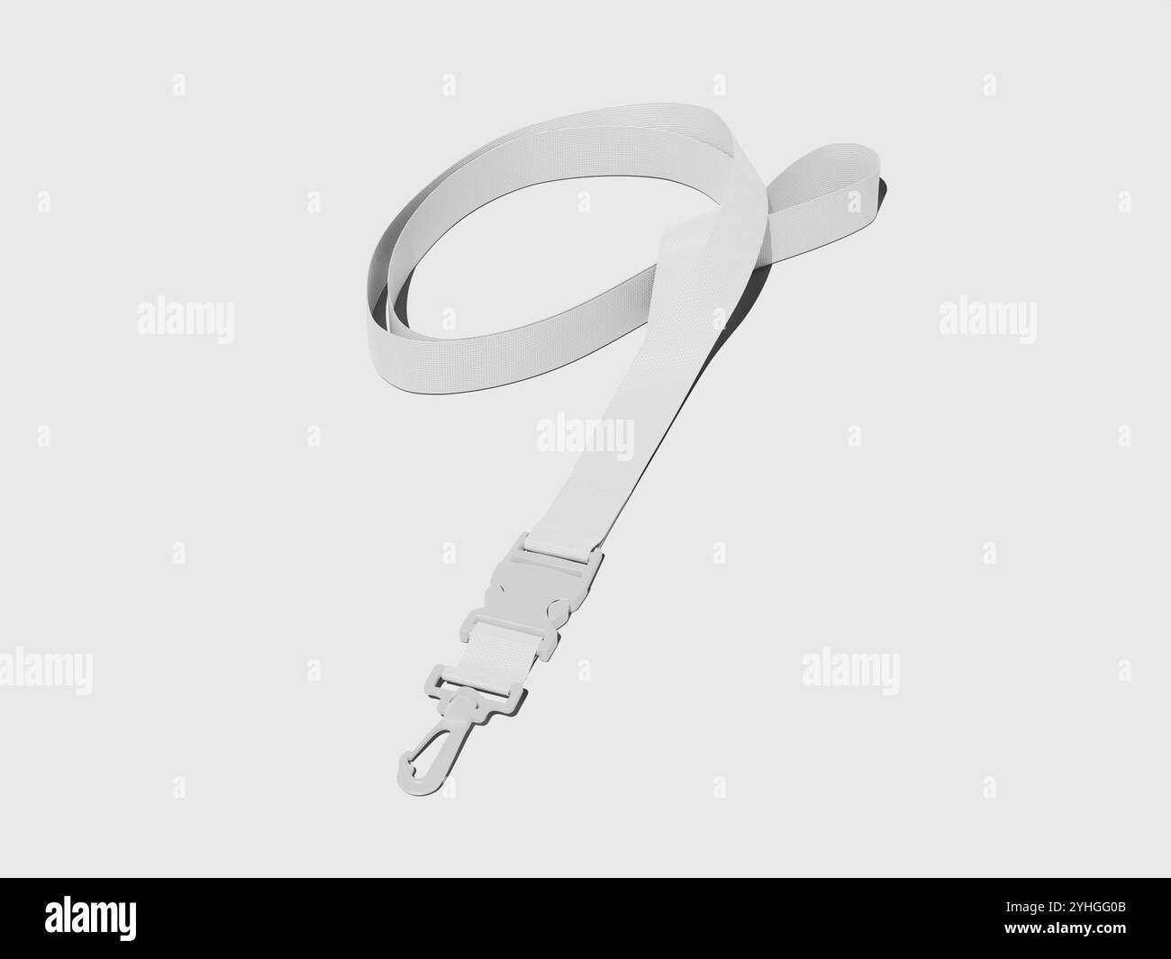 Rendering 3D realistico con cordino bianco bianco bianco Foto Stock