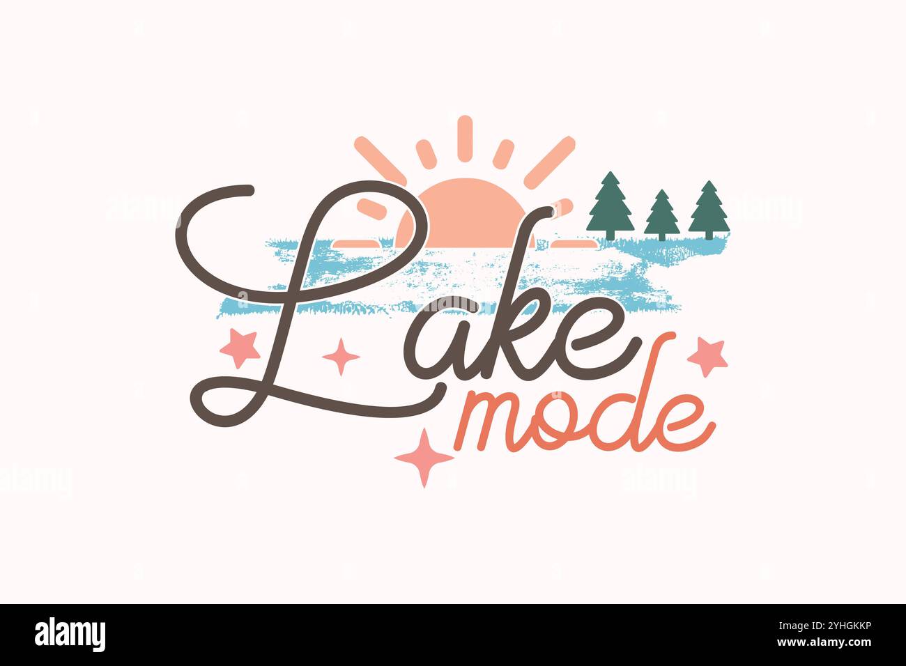T-shirt Lake SVG Illustrazione Vettoriale