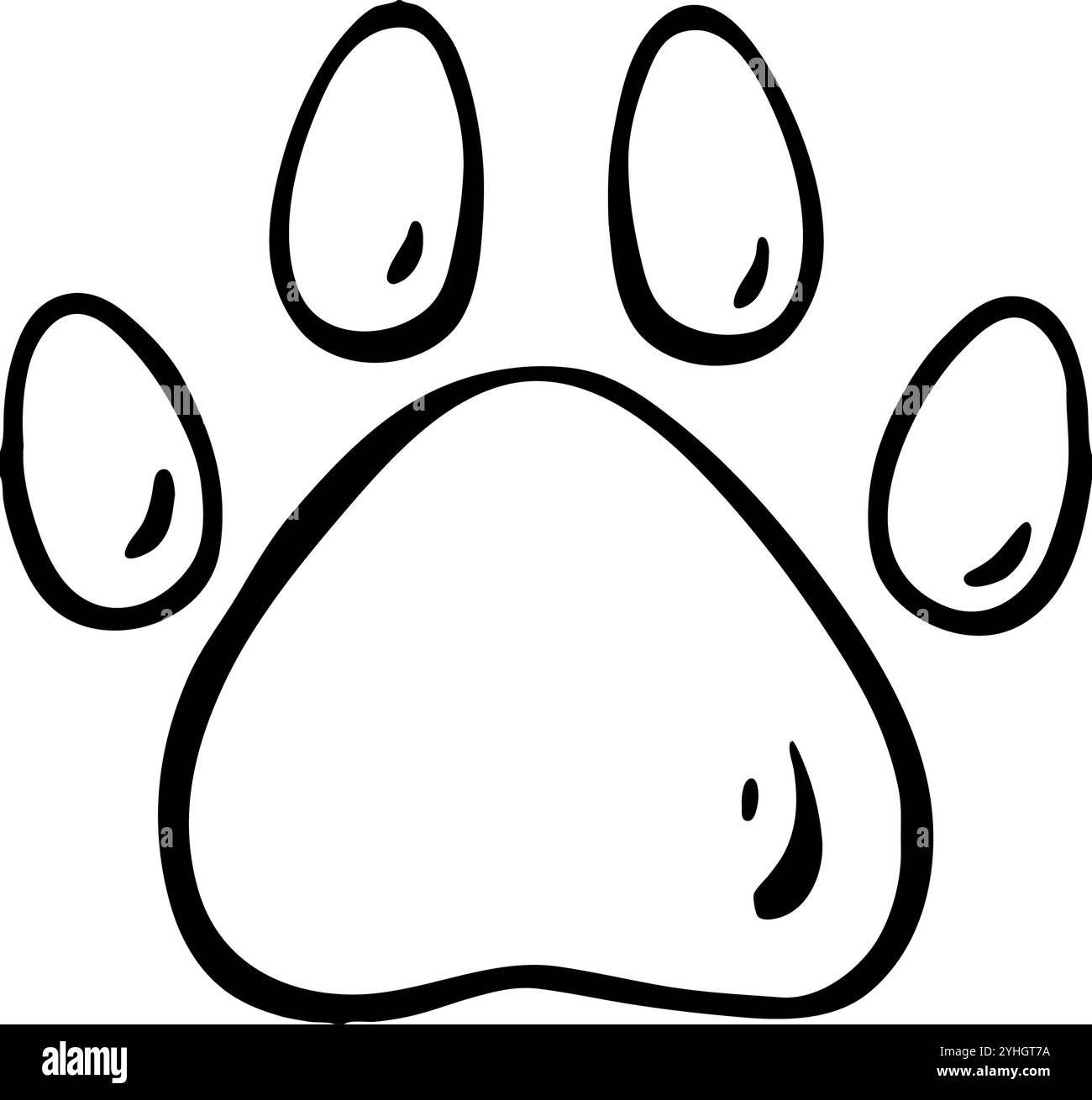 Adorabile e simpatica illustrazione a stampa di zampa animale adatta per animali domestici e temi naturali Illustrazione Vettoriale