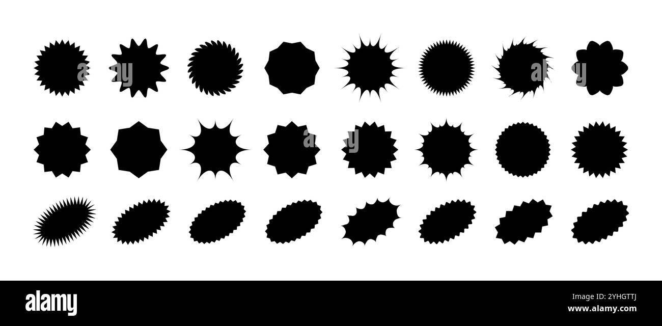 Prezzo da uragano. Sconti e adesivi neri. Raccolta di tag promozionali. Illustrazione del vettore isolato su sfondo bianco Illustrazione Vettoriale