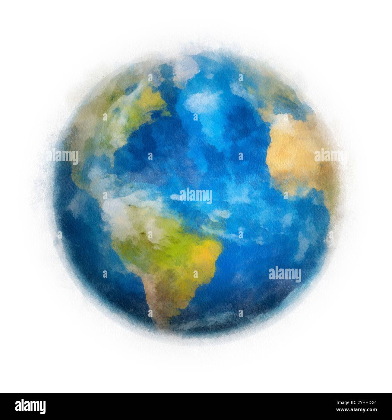 Rappresentazione dipinta della Terra (America ed Europa). Foto Stock