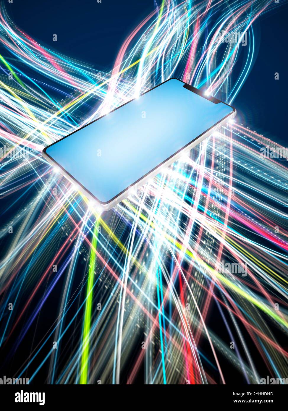 I big data scambiati tramite smartphone Foto Stock