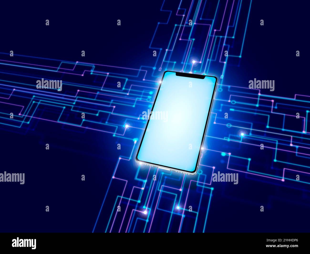 Scambio di dati utilizzando uno smartphone come circuito integrato Foto Stock