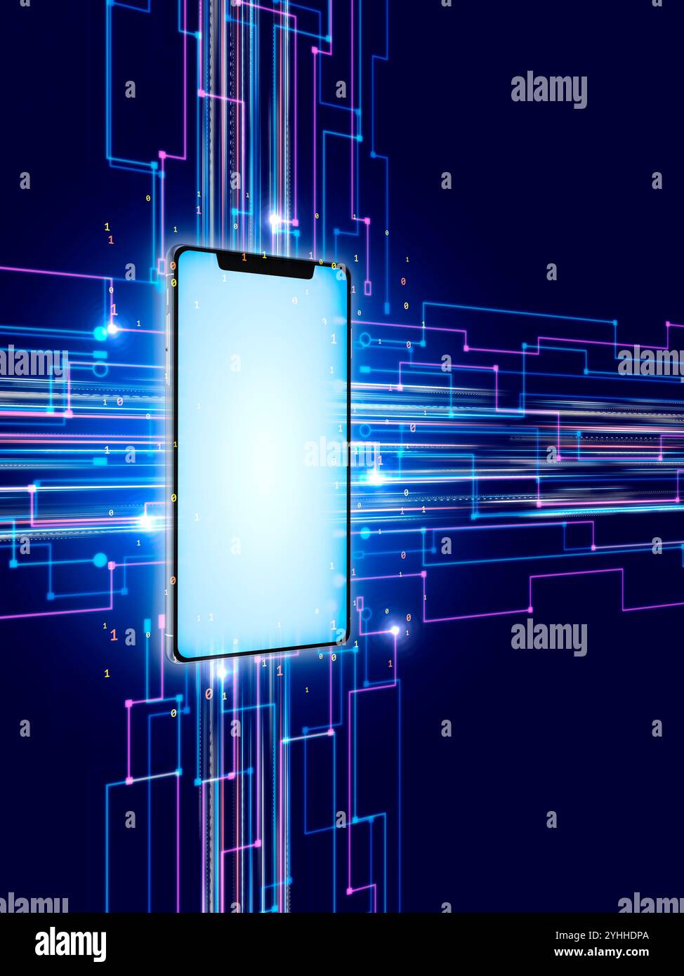 Scambio di dati utilizzando uno smartphone come circuito integrato Foto Stock