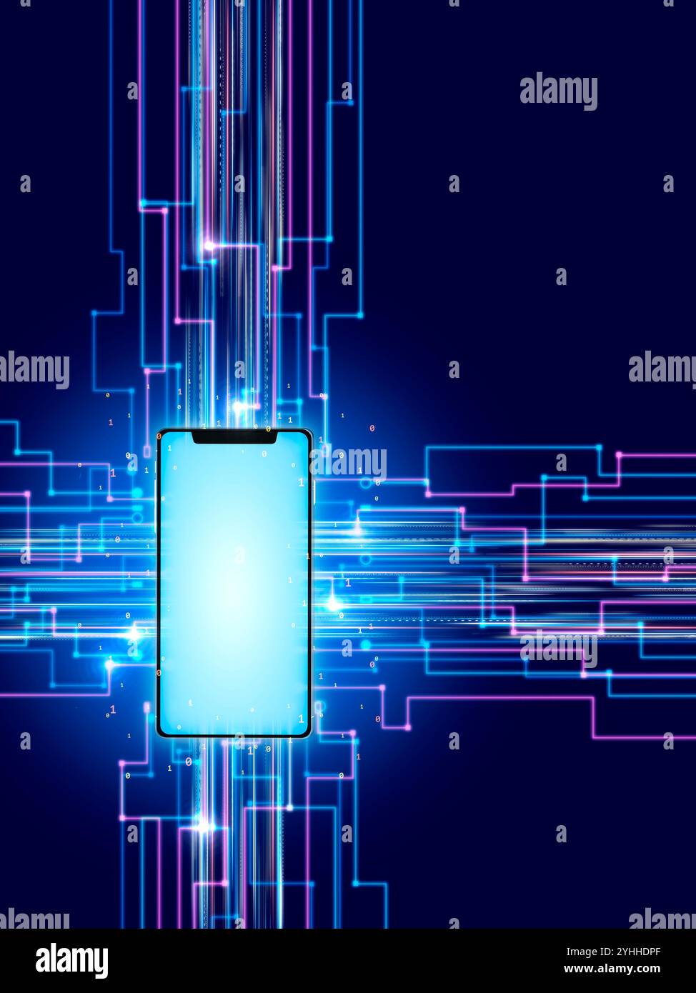 Scambio di dati utilizzando uno smartphone come circuito integrato Foto Stock