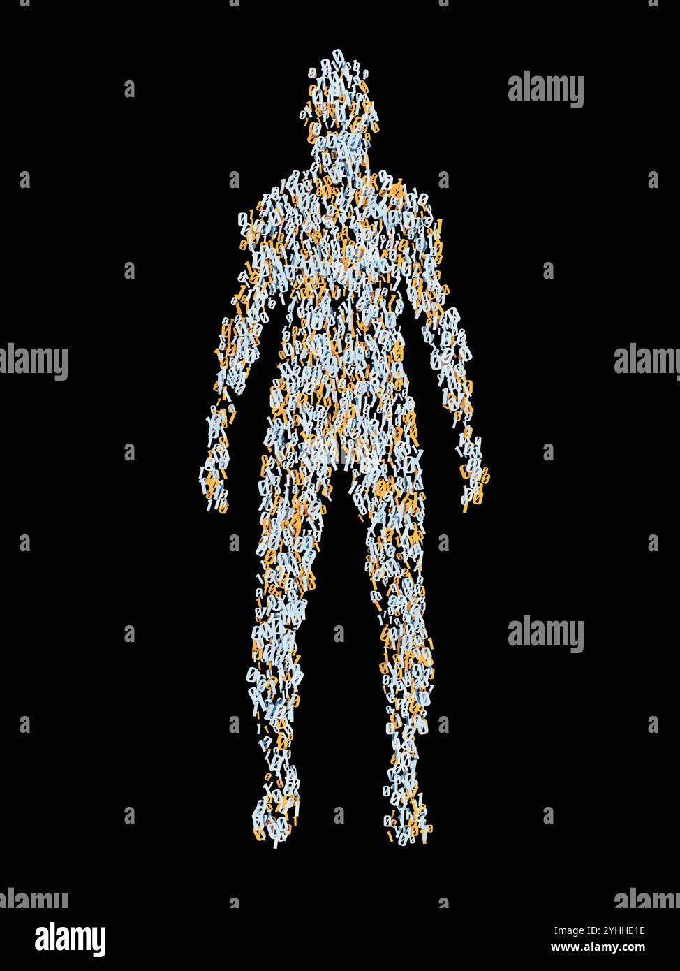 Corpo umano composto da numeri digitali Foto Stock