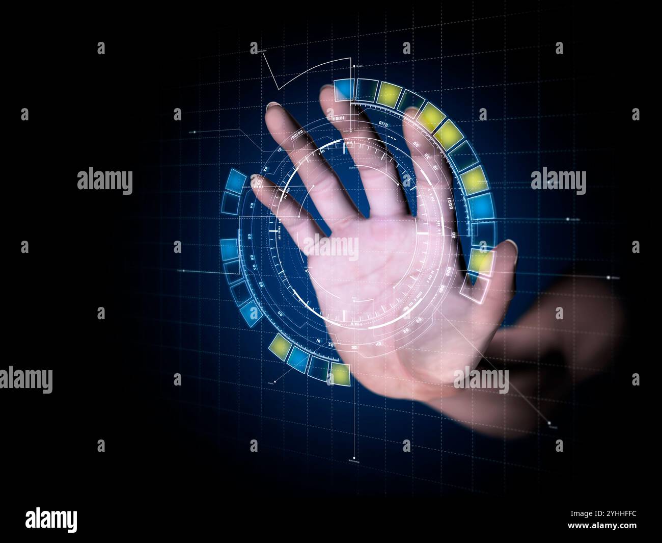 Tenere le mani insieme per azionare il volante di comando Foto Stock