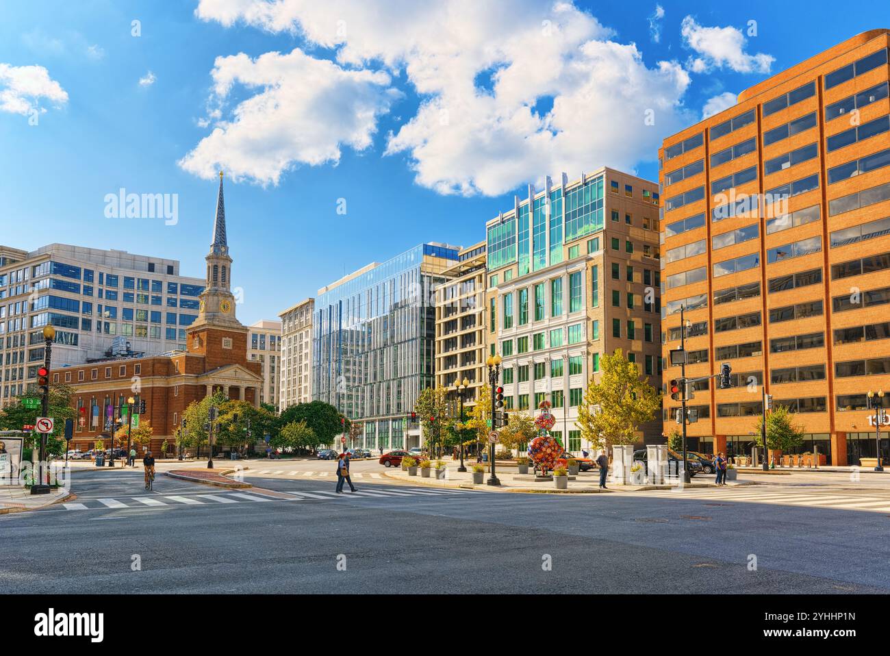 Washington, DC, Stati Uniti d'America - settembre 09,2017 : New York Avenue Presbyterian Church, urban cityscape di Washington, DC. Foto Stock