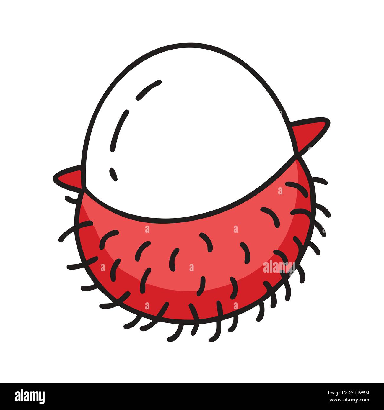 semplice illustrazione vettoriale di un rambutan, in uno stile semplice e pulito, adatto a temi alimentari e di salute. illustrazione fruit flat. Illustrazione Vettoriale