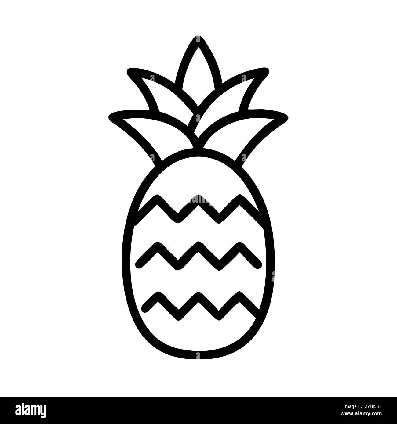 semplice illustrazione vettoriale di un ananas, in uno stile semplice e pulito, adatto a temi alimentari e di salute. illustrazione fruit flat. Illustrazione Vettoriale