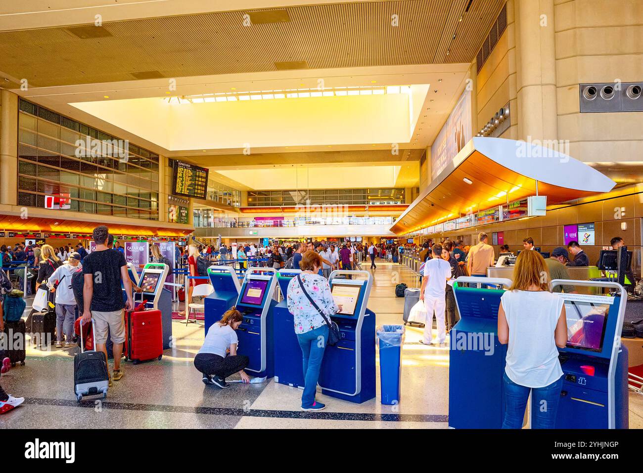 Los Angelos, California, Stati Uniti d'America - 24 Settembre 2018: interno dell'aeroporto di Los Angeles con il nome di Tom Bradley. Terminal Internazionale. Foto Stock