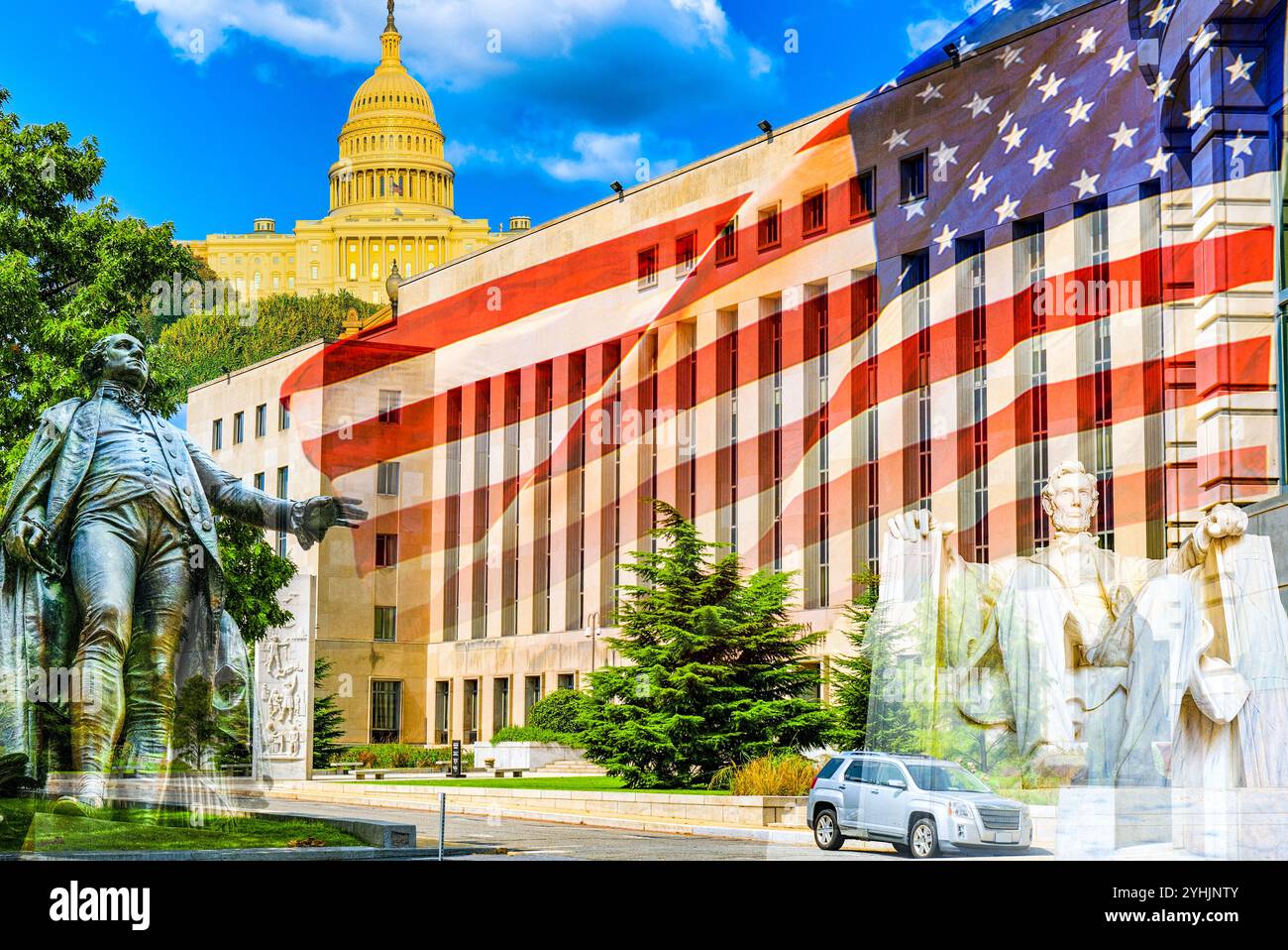 Paesaggio urbano di Washington, US District Court E. Barrett Prettyman United States Courthouse. Foto Stock