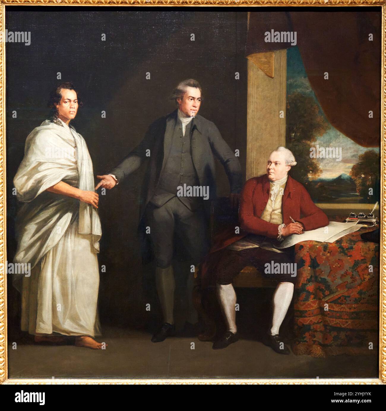 Mai (Omai) (circa 1753-1780), Sir Joseph Banks (1743-1820) e Daniel Solander (1736-1882), circa 1775-1776, di William Parry, National Portrait Galle Foto Stock