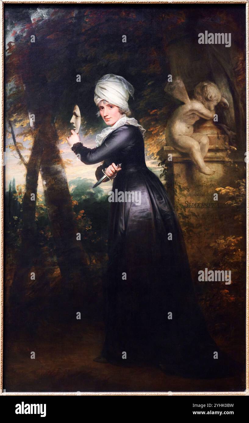 Sarah Siddons (1755-1831) (nata Kemble), «Mrs Siddons with the emblems of Tragedy», 1793, di Sir William Beechey, National Portrait Gallery, Londra, Regno Unito Foto Stock Sarah Siddons (1755-1831) (nata Kemble), «Mrs Siddons with the emblems of Tragedy», 1793, di Sir William Beechey, National Portrait Gallery, Londra, Regno Unito Foto Stock