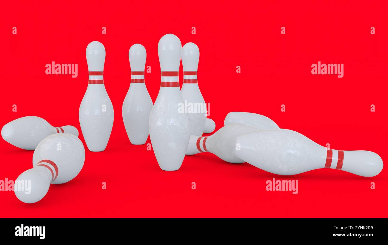 skittles con sfondo rosso Foto Stock