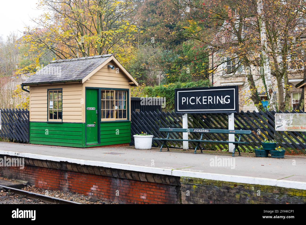 Stazione ferroviaria North Yorkshire Moors a Pickering, North Yorkshire, Inghilterra Foto Stock