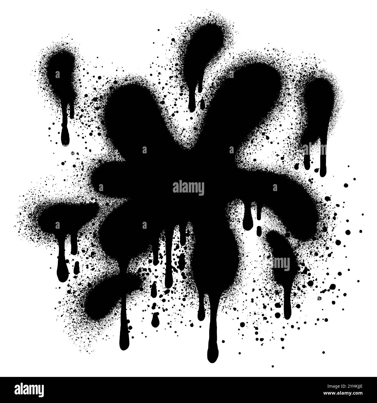 Graffiti a spruzzo d'acqua con vernice spray nera. illustrazione vettoriale. Illustrazione Vettoriale