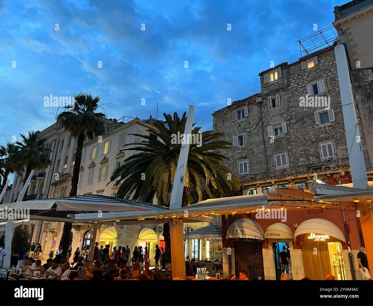 VECCHI EDIFICI DI SPALATO CROAZIA Foto Stock