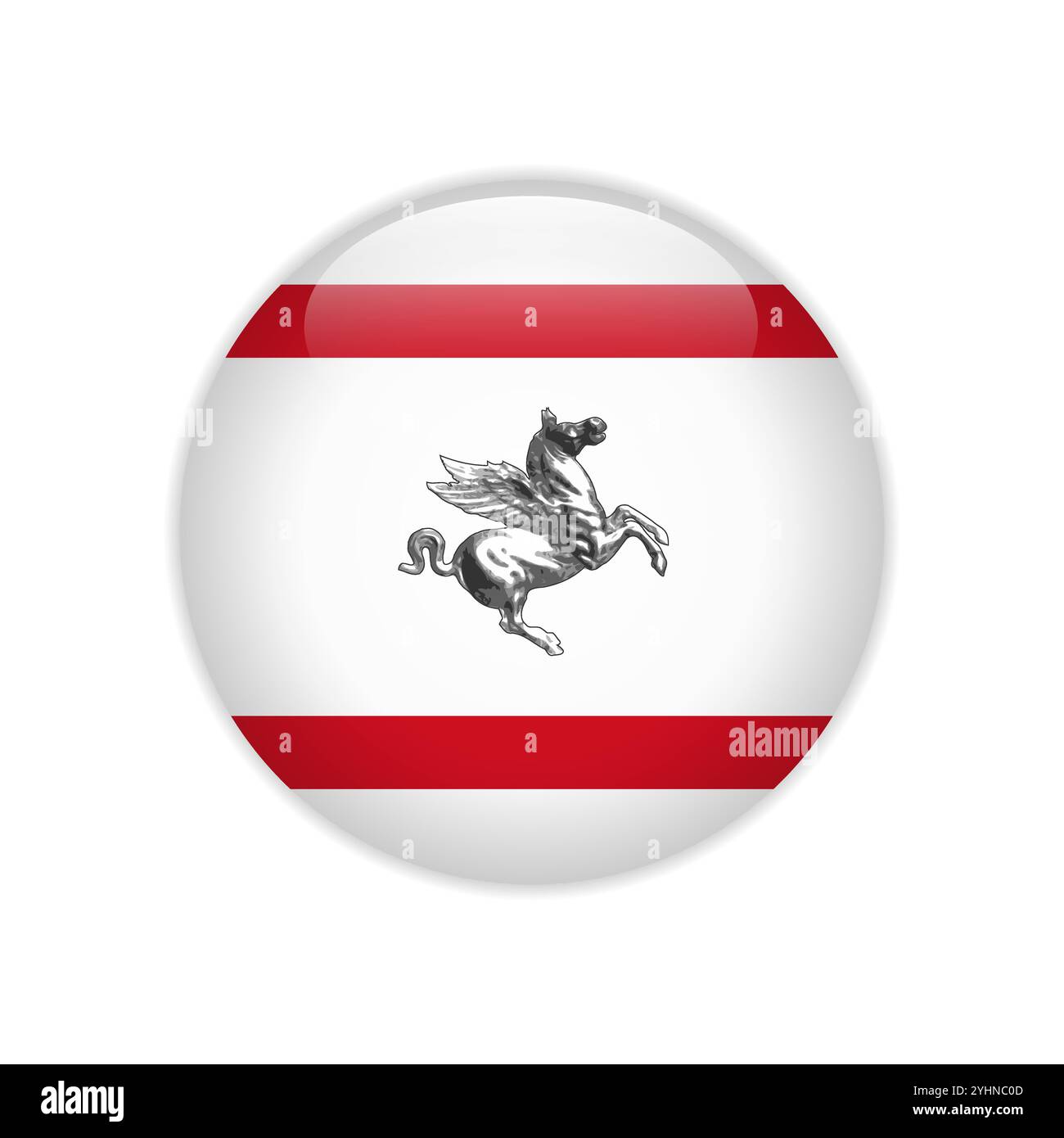 Pulsante bandiera della Toscana Illustrazione Vettoriale