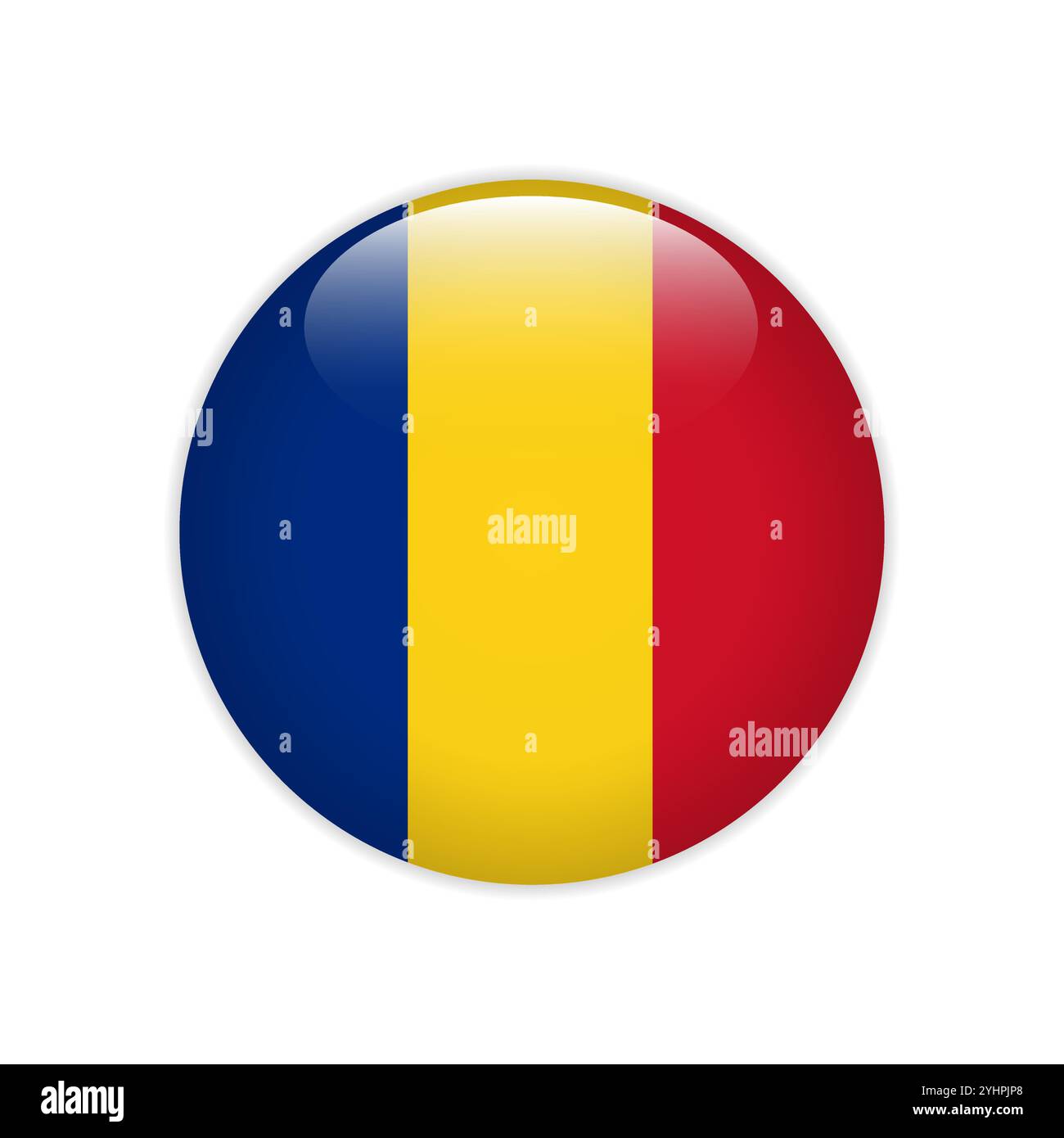 Pulsante allarme Romania attivo Illustrazione Vettoriale