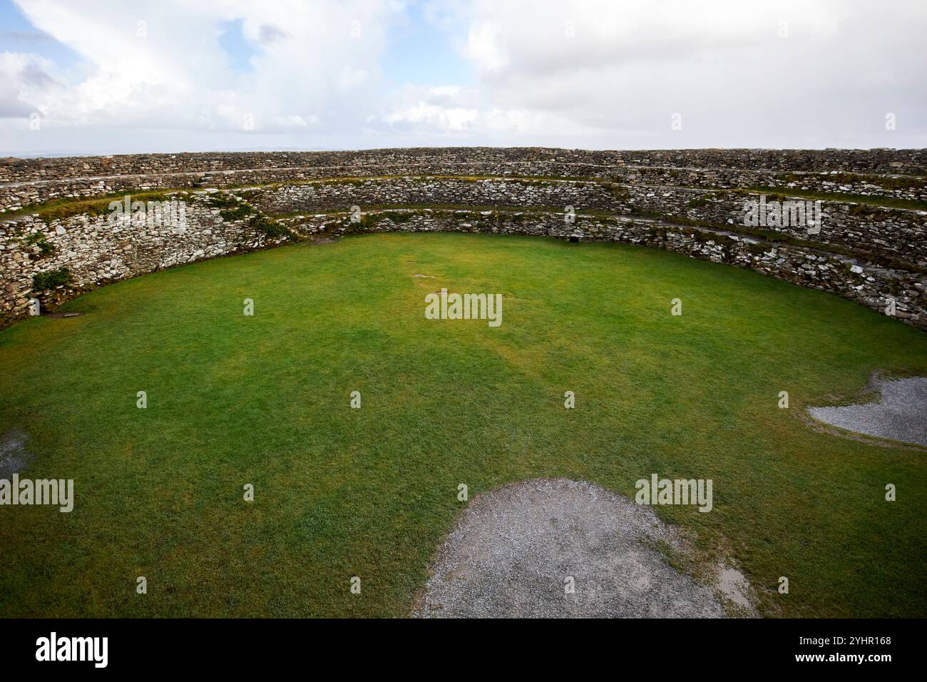 interno di grianan di aileach, contea di donegal, repubblica d'irlanda Foto Stock