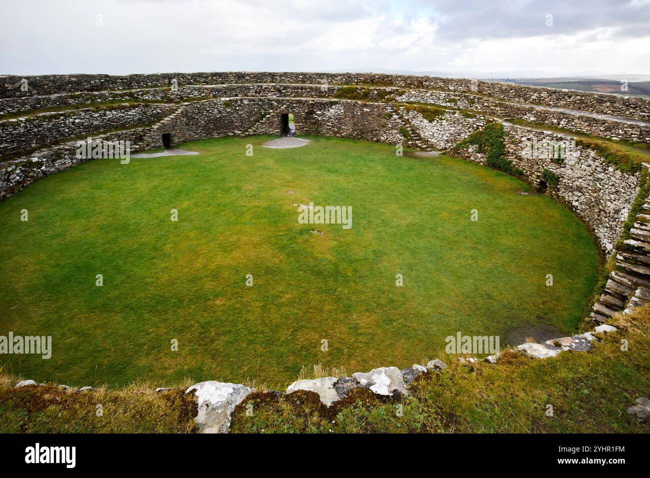 interno di grianan di aileach, contea di donegal, repubblica d'irlanda Foto Stock
