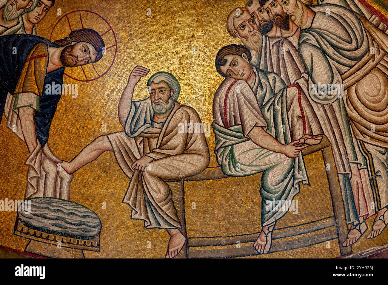 Mosaici, il Monastero di Ossios (o Hosios) Loukas, X secolo d.C. e rimane un importante esempio di architettura e arte bizantina, Foto Stock