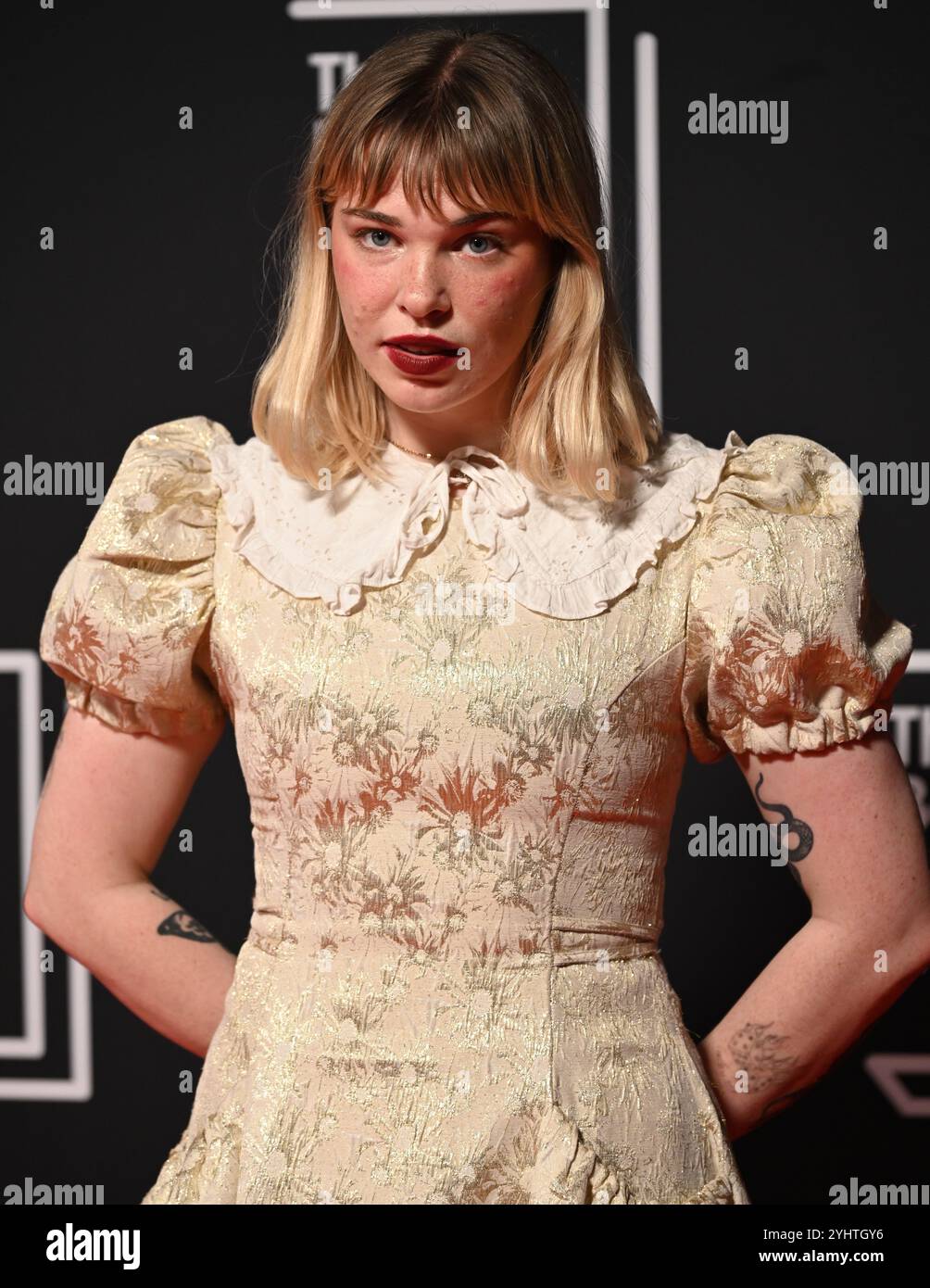 LONDRA, REGNO UNITO. 11 novembre 2024. Dakota Warren partecipa alla cerimonia del Booker Prize 2024, all'Old Billingsgate di Londra, Regno Unito. (Foto di 李世惠/SEE li/Picture Capital) credito: Vedi li/Picture Capital/Alamy Live News Foto Stock