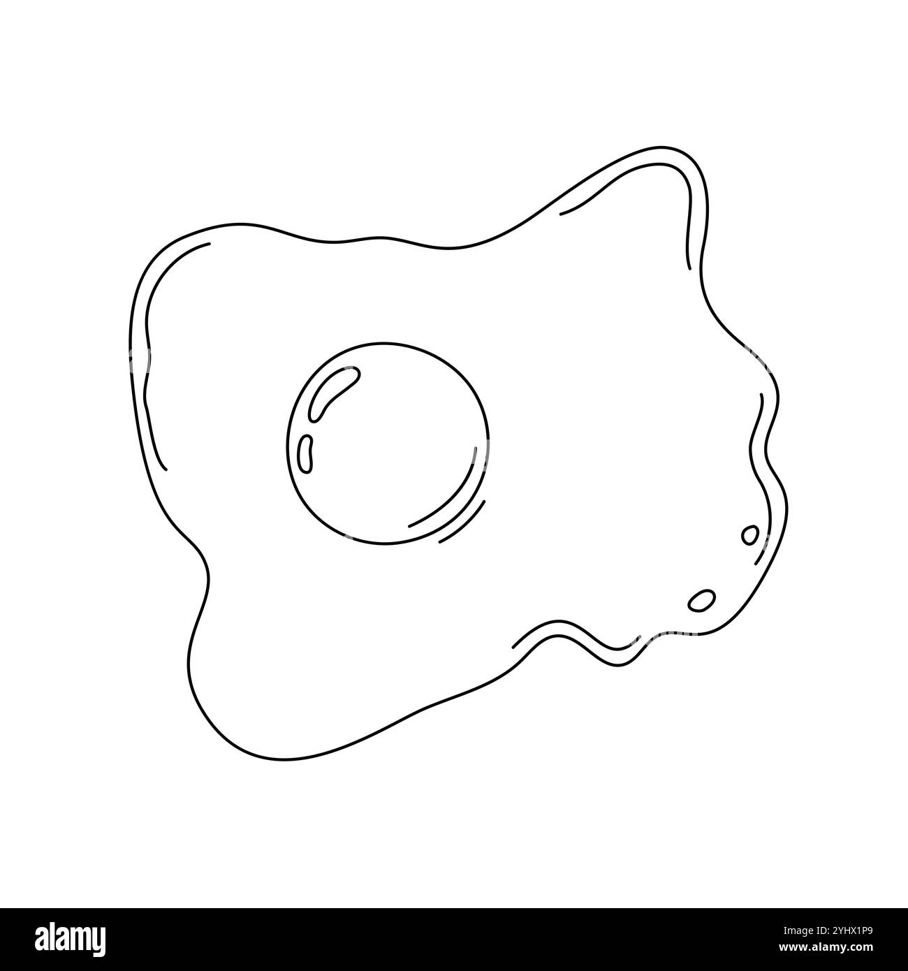 Semplice vettore di uova fritte disegnate a mano, un tradizionale cibo per colazione ricco di proteine. Perfetto per la progettazione di menu o poster, che mette in risalto una dieta sana e organica e una fonte di energia vitale Illustrazione Vettoriale