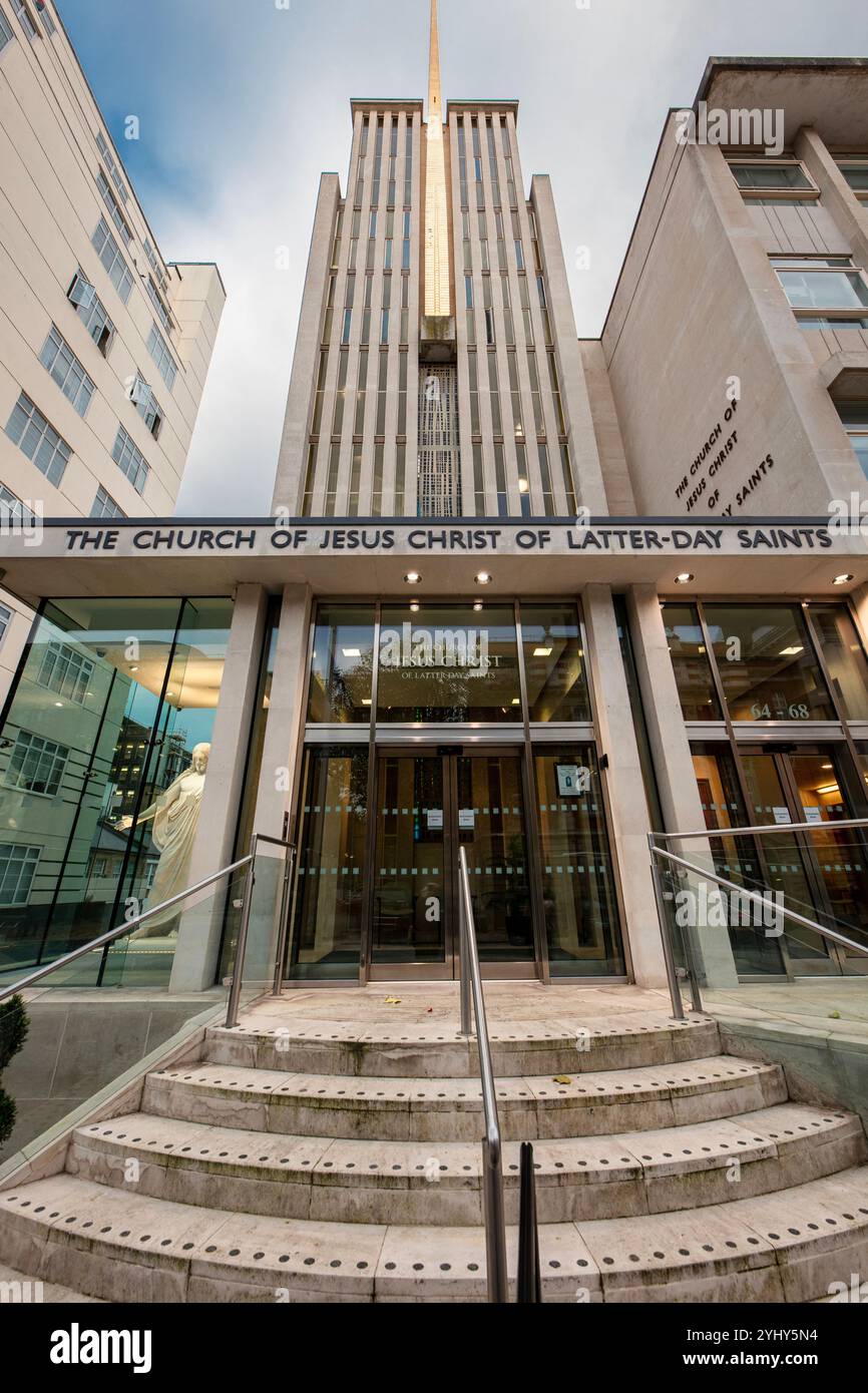 La Chiesa di Gesù Cristo dei Santi degli ultimi giorni (Mormoni) in Exhibition Rd, South Kensington, Londra, ha progettato BYT.P. Bennett e figlio nel 1961. Foto Stock