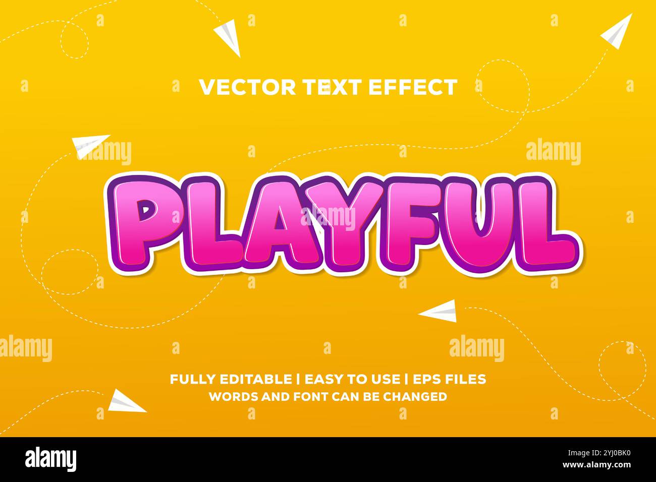 divertente effetto testo vettoriale completamente modificabile e facile da usare Illustrazione Vettoriale